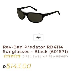 Ray Ban Men’s Predator style number 4114 black